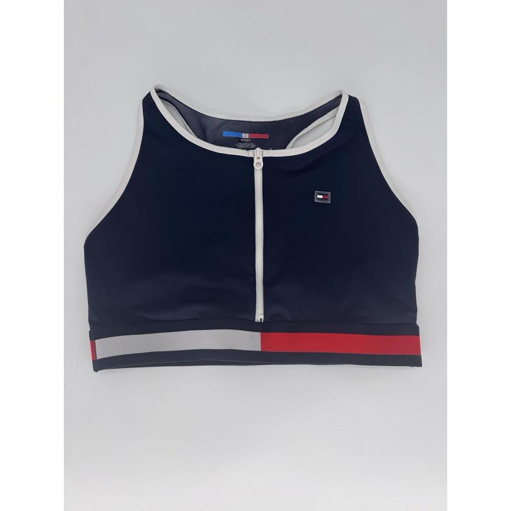 Women’s Tommy Hilfiger Sports Bra Medium Color Blocked Navy Red Blue